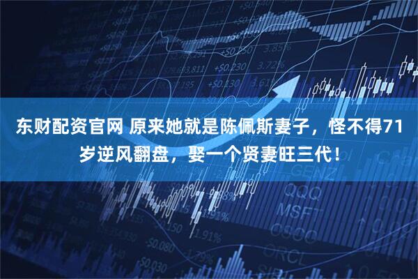 东财配资官网 原来她就是陈佩斯妻子，怪不得71岁逆风翻盘，娶一个贤妻旺三代！